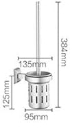 Escova de vaso sanitário do tipo de parede de aço inoxidável com suporte de alumínio [vidro] xícara de xícara de banheiro.