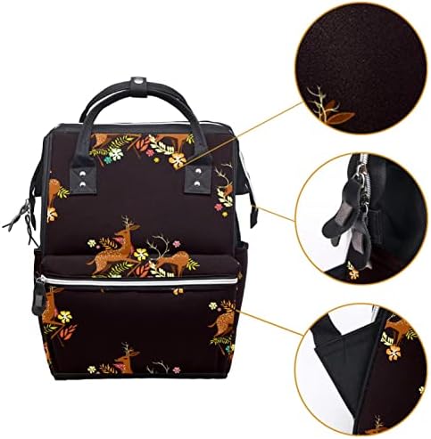 Christmas Rena Deer Elk Caribou Padrão Backpack Backpack Baby Nappy Changing Bags Multi Função Bolsa de viagem de grande capacidade