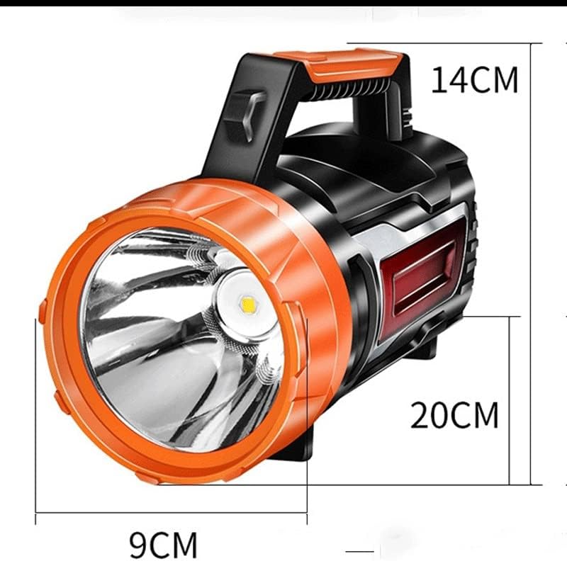 Dloett Bright Portable Spotlight Lanterna com luz lateral Bateria recarregável embutida
