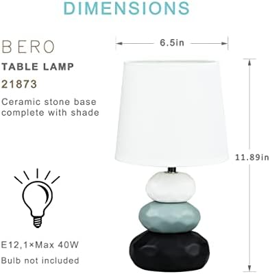 LAMPWELL BERO Pequeno lâmpada de mesa para a sala de estar como lâmpada de mesa de cabeceira para quarto, lâmpada de mesa de cerâmica