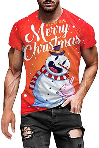T-shirts masculinos de Wocachi Soldado Papai Noel Soldado Tops de Manga Curta