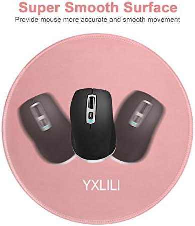 Pad Yxlili Mouse, 9,84 polegadas Mouse almofadas de mouse redondo tapete de mouse com borda costurada, base de borracha