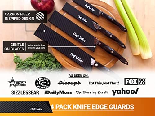 Chef Sac Chef Knife Mackpack com guardas de faca de 4 pacotes incluídos