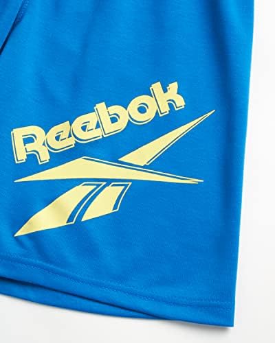 Shorts ativos dos garotos da Reebok - 2 pacote short de suor francês - ginástica de ginástica atléticos de desempenho