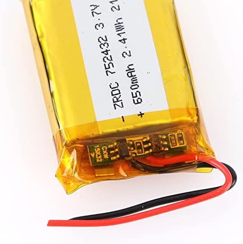 Jieoto 3,7V 650mAh Bateria de polímero de lítio 752432 Bateria de bateria de íons de polímero de lítio Bateria recarregável