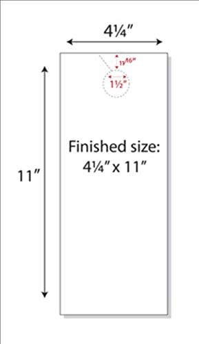 Cabides de porta prontos para impressão, 4-up em 11 x 17 White 67lb Vellum Paper-100 folhas
