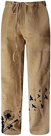 Miashui cintura esticada calças de moletom masculino de calças macias, calças de perna larga e largura de pernas largas esportes