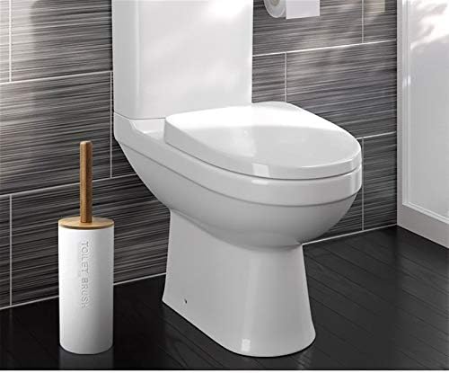 Escova de vaso sanitário firme Mett, escova de vaso sanitário de piso de bambu com escova de limpeza de base para acessórios