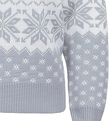 Suéteres femininos para o treino de moda de lazer de Natal de manga comprida no pescoço redondo do pescoço