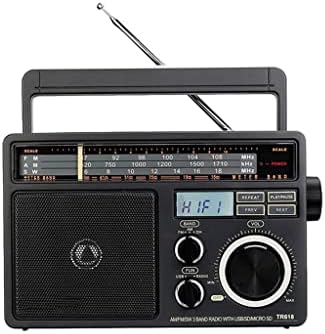 GKMJKI AM FM SW Rádio analógico portátil com MP3 player digital Volume alto Big Speaker ideal para casa