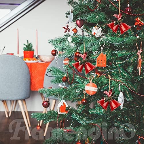 FRAMENDINO, 12 pacote de sinos de natal vermelho de metal sinos de Natal vintage com árvore de natal pendurar sinos