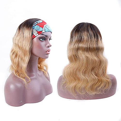1b27 ombre onda corporal wigs de faixa para a cabeça Humano cor 1b27 loira ombre peruca dois tom de cabelo humano gabinete grau