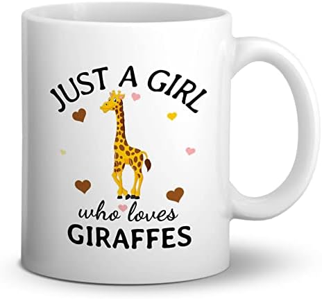 Dotain Just uma garota que adora girafas caneca de cerâmica - 11 onças