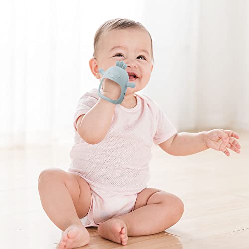 Brinquedo de dentição de silicone para bebês por mais de 3 meses de bebês, Baby Chew Toys para sugar necessidades, formas fáceis de entender com textura suave para exploração sensorial e alívio de coceira durante a dentição