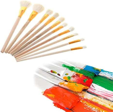 N/A 10pcs pincéis definidos para pintura de arte a óleo acrílico desenho de aquarela desenhado DIY Kid