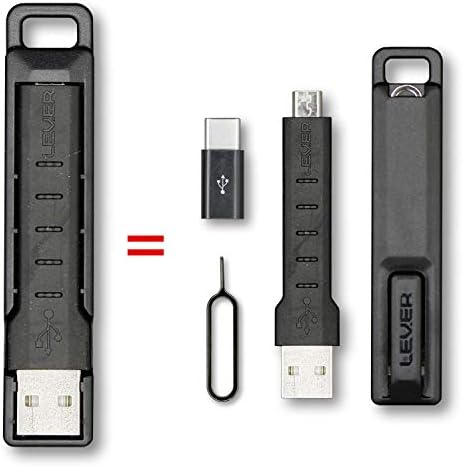 Alavanca de engrenagem a cabokit - cordão de carregador de chaveiro portátil Micro USB. Inclui cabo micro USB, adaptador secundário, estojo de transporte e ferramenta SIM. Kit de cabo de carregamento da cadeia de chaves USB.