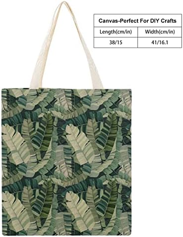 Tropical Camufle Leaf Canvas Bolsa Reutilizável Bolsa de Cano de Compras dobráveis ​​para compras