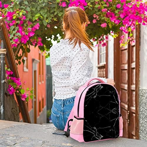 Mochila VBFOFBV para Mulheres Daypack Laptop Backpack Saco casual de viagem, padrão de mármore em preto e branco