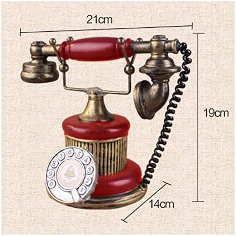 Telefone do telefone fixo Ornamento Telefone - Telefone Vermelho Decorativo - 21x14x19cm, enquanto tem um valor raro de coleta, telefone retrô para decoração de escritório