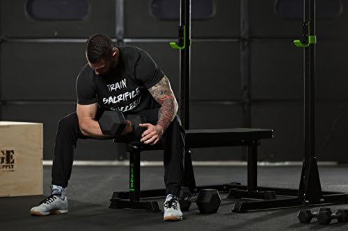 Rage Fitness Hex Dumbbell Premium Rubber envolto, peso da mão, preto com cromo de aço, levantamento de peso, halteres
