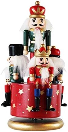 N/A Wood Christmas Caixa Música Pinewood Nutcracker Soldier Music Box Decoration Puppet Desktop Ornament Christmas Birthday Gift