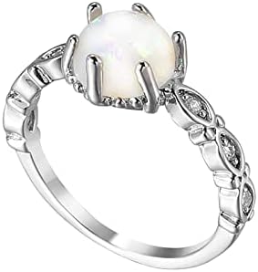 Anéis de noivado de Opal para Lady Inclaid Zircon