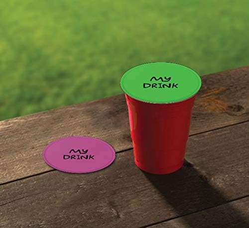 Coverware Drink Tops Tap & Seal Capas de vidro ao ar livre de 4 de diâmetro verde/rosa