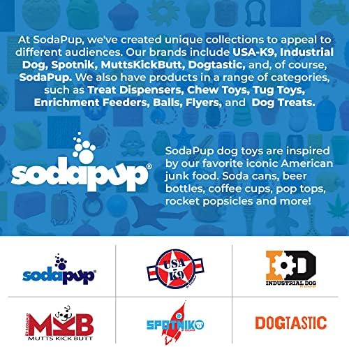 Sodapup Soda Can-dispensador de tratamento de cachorro durável e brinquedo mastigado fabricado nos EUA a partir de material de