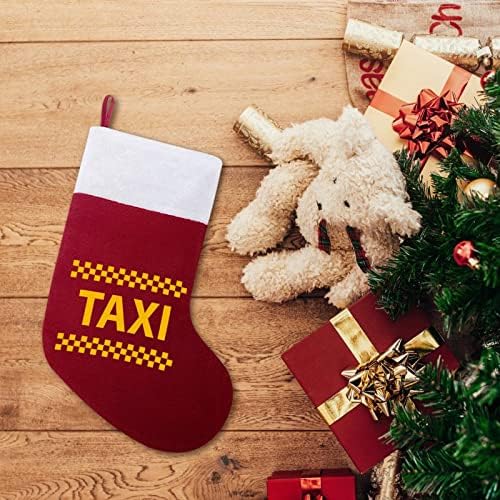 Logotipo de táxi personalizado meias de natal lareira da família de lareira decorações penduradas