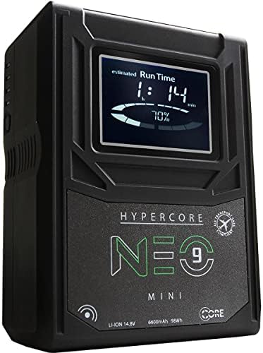 CORE SWX 4X Hypercore Neo 9 Mini 14,8V Batterias de íons de Li-Mount 98Wh V-Mount, carregador de Fleet-Q4us de pacote