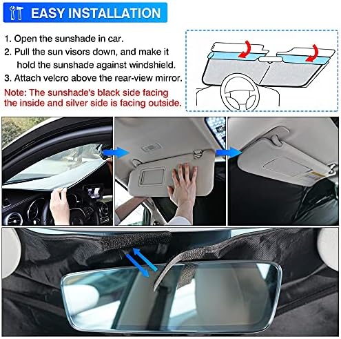 TGBROS GROJO SUNSHIEL PARA 2015-2021 Ford Edge Janela Sun Sun Sun Shield Upgrade Refletive Polyester Block Heat and Sun