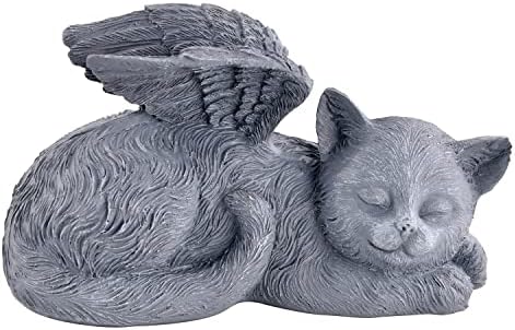 PCs Cat Angel Memorial estátua, presentes de memorial de gatos, pedras memoriais de animais de estimação, perda de simpatia de gato presente pequeno