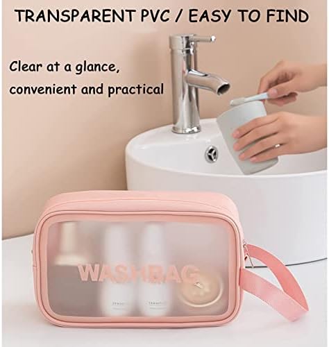 Bolsa de higiene pessoal feliz l para homens, 3pcs claros de maquiagem à prova d'água sacos de cosméticos para viajar, organizador