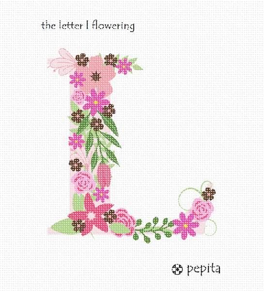 Kit de agulha de Pepita: a letra L Floring, 7 x 7