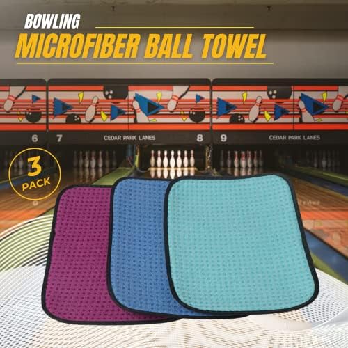 Toalha de bola de boliche de microfibra multicolorida - 10 x8 de qualidade premium bola de boliche shammy bloc com pontos
