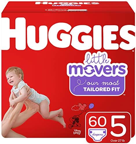 Huggies Little Movers fralders, tamanho 5, 60 ct