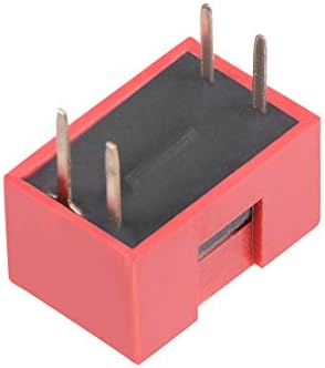 UXCELL 3 PCS Red Dip Switch Horizontal 1-2 Posições 2,54mm Pitch para tábuas de pão de circuito PCB