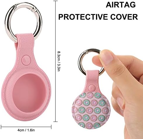 Rosa e azul Donuts Holder para Airtag Key Ring TPU Proteção Caso Localizador de capa Tag para carteira Pets de bagagem