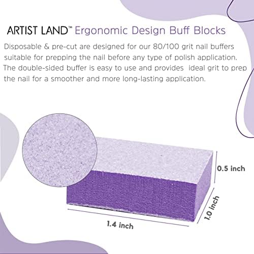 Artista Land Purple Mini Buffer Set-150 CT-Blocos de polimento de unhas de qualidade de salão profissional para pré-aplicação de