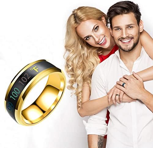 Anéis de noivado para mulheres moda casal anel de temperatura física exibir anel para homens anéis de casamento jóias promessa anel