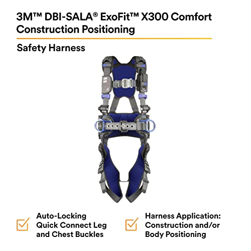 3M 1113121 DBI-SALA Exofit Nex Construction Harness, Blue/Cinza e Klein Tools 5416TFR Bolsa de ferramentas, bolsa de lona resistente