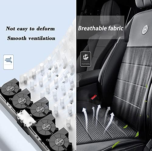 Almofada no assento do carro de resfriamento- 16 fãs 12V Sistema- 15s esfriar rapidamente para dirigir no verão- Tampa de assento respirável com sistema de ar condicionado