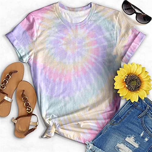Lady Short Manga Soft confortável 2023 Roupas Trendy Crew Neck Cotton Top Top Summer Summer Fall Blouse for Womens 6a 6a