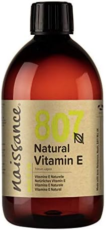 Óleo de vitamina E natural da NAISSHANCE - Puro, natural, vegano, sem crueldade, livre de hexano, não -OGM - ideal para receitas de aromaterapia, cuidados com a pele, cuidados com unhas e beleza diy