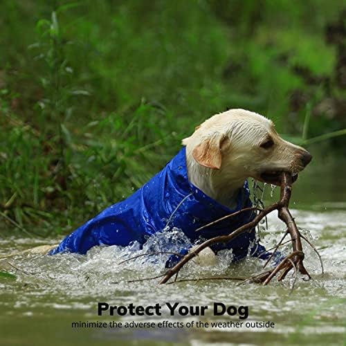 Capatos de chuva para cães para cães grandes - capa de chuva de cachorro com capuz refletido para cães com zíper