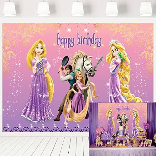 Smile World World Tangled Birthday Party Supplies Photography Beddrop 5x3ft Princesa Rapunzel Girls Birthday Birthday Banner Decoration Background 55, Clear