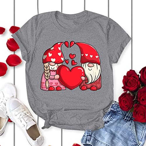 Mulheres de manga curta Tops Blusa Mulheres Blusa Dia dos Namorados Camista