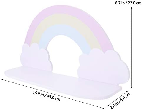 Cabilock Pinging Shelf, Sundries Wood prateleira banheiro pendurado em nuvem colorida nuvem infantil estilo de armazenamento berçário