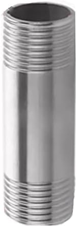1 peça 304 tubo de rosca de ponta dupla aço inoxidável 3/4 , diâmetro externo 27mm x espessura da parede3mm x comprimento15