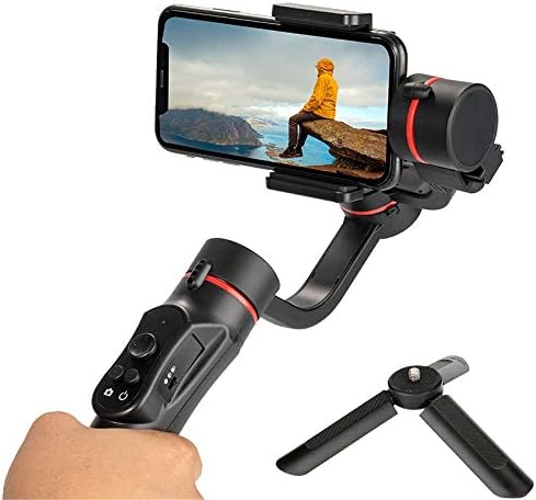 YTYZC 3 Eixo de mão Handheld Gimbal USB Charging Video Record Stabilizador de smartphone de direção ajustável universal